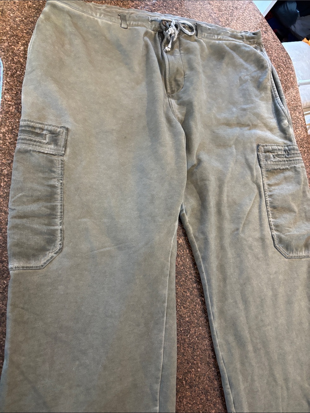 Helmut Lang Wide Leg Pants in Olive Green - Picture 2 of 11